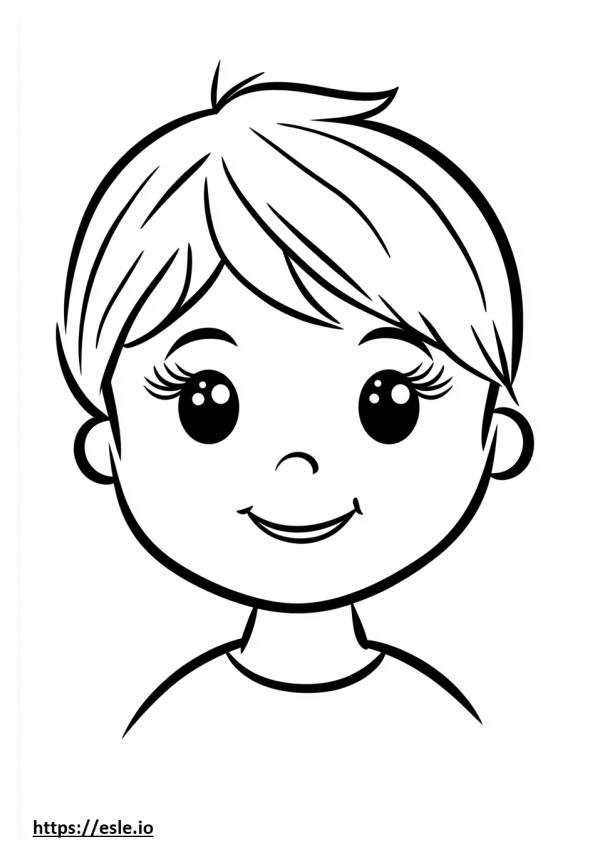 Niedliches Gesicht ausmalbild