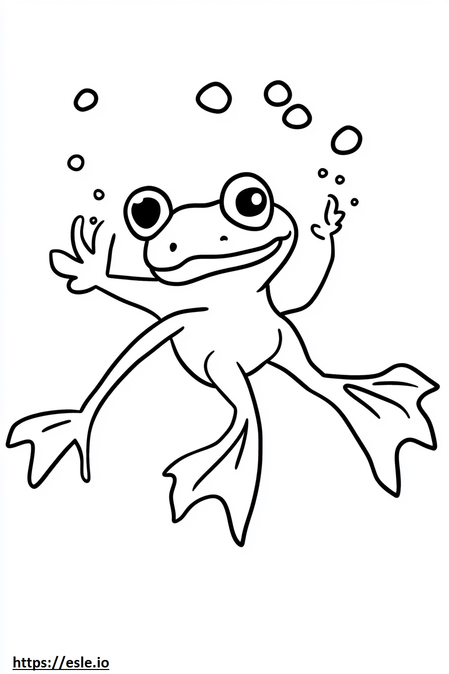 Froggy apprend à nager dessin coloriage