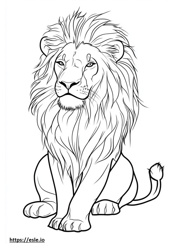 Leone realistico disegno da colorare