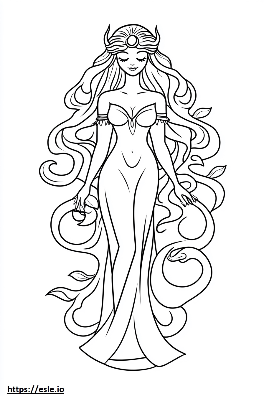 Beautiful medusa coloring sheet