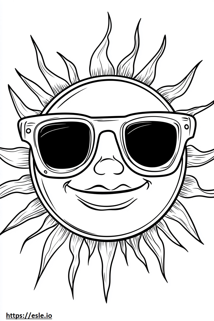 Sun with sunglasses free printable