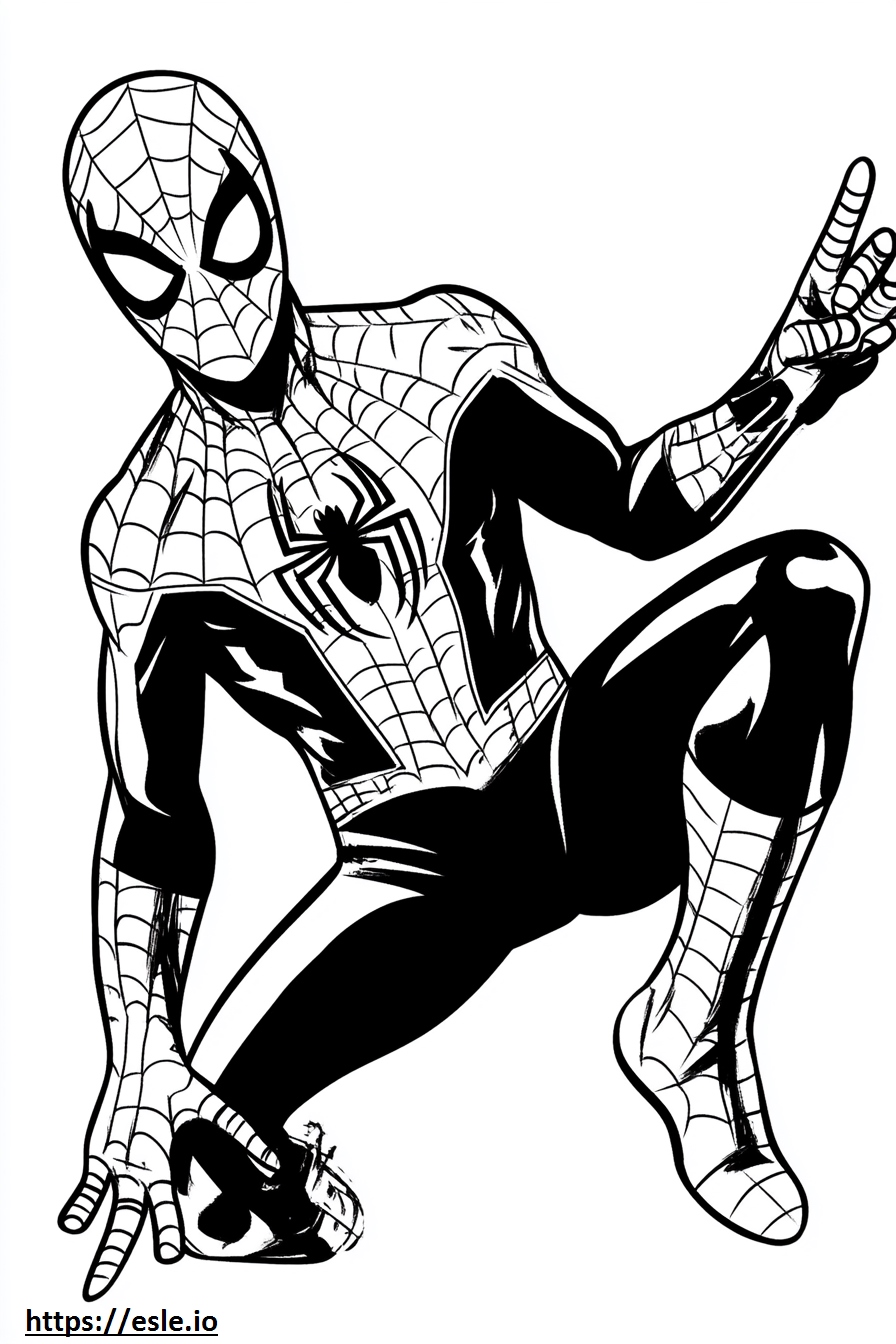 Among us spider man coloring page