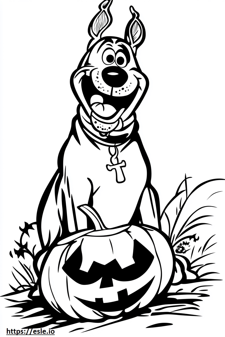Scooby doo halloween coloring page