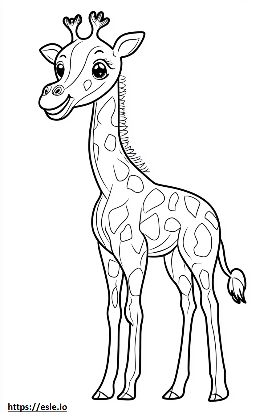 Drăguț pui de girafă desen de colorat