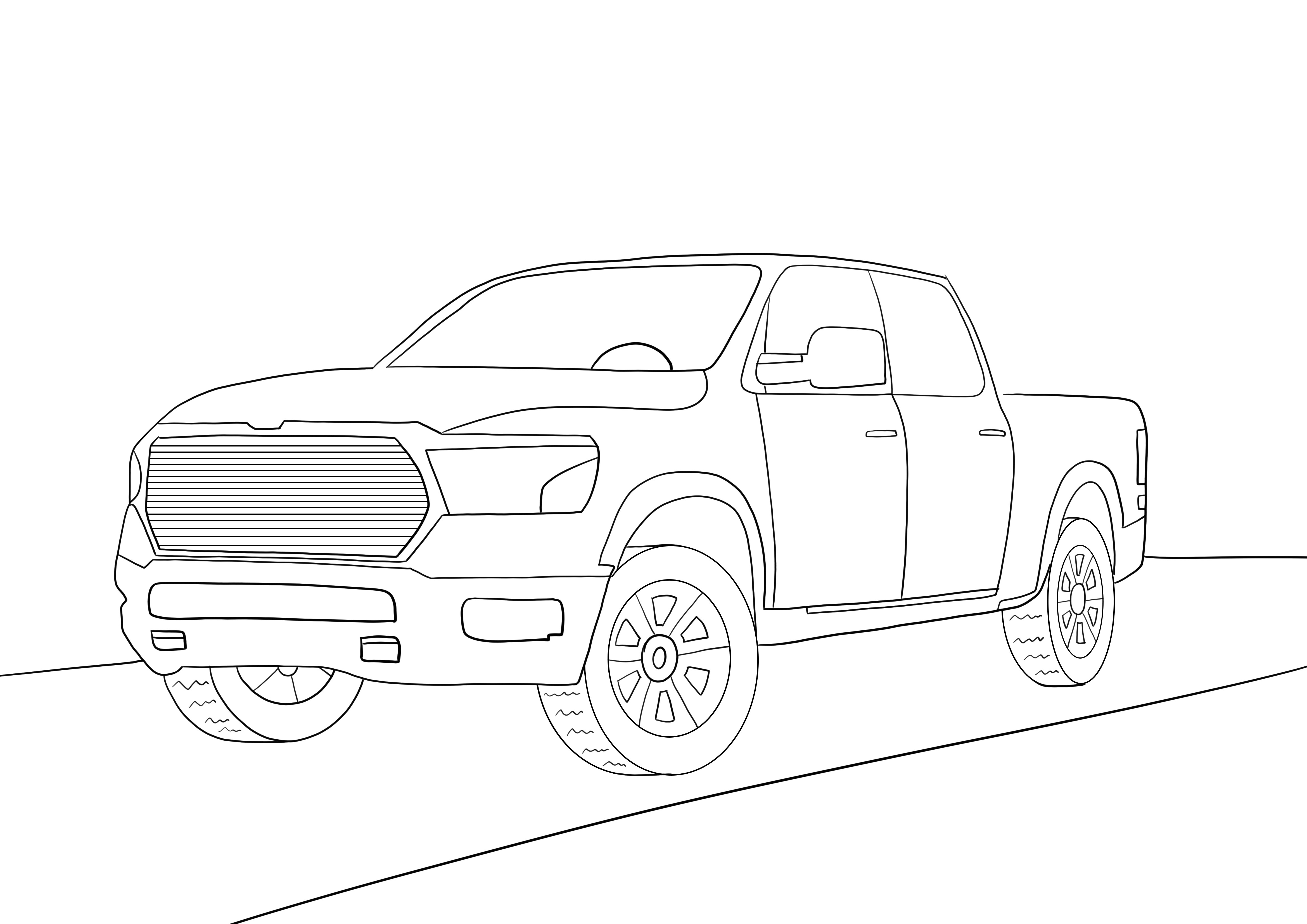 Dodge Ram car for free downloading and coloring image