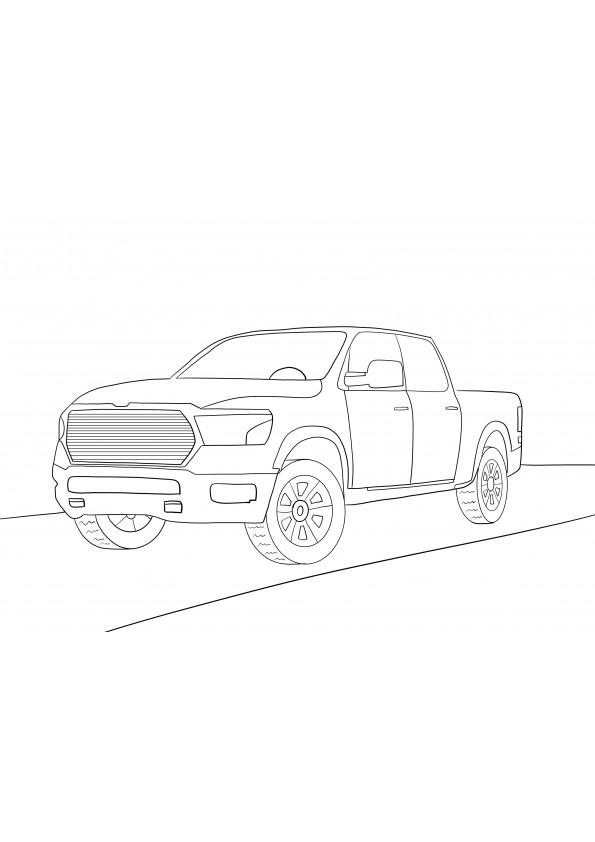 Dodge Ram -auto ilmaiseksi ladata ja värittää kuvia
