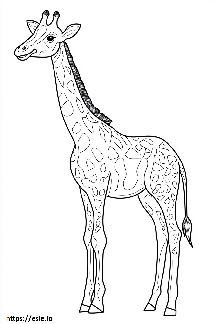 Detailed Giraffe Coloring Page for Kids
