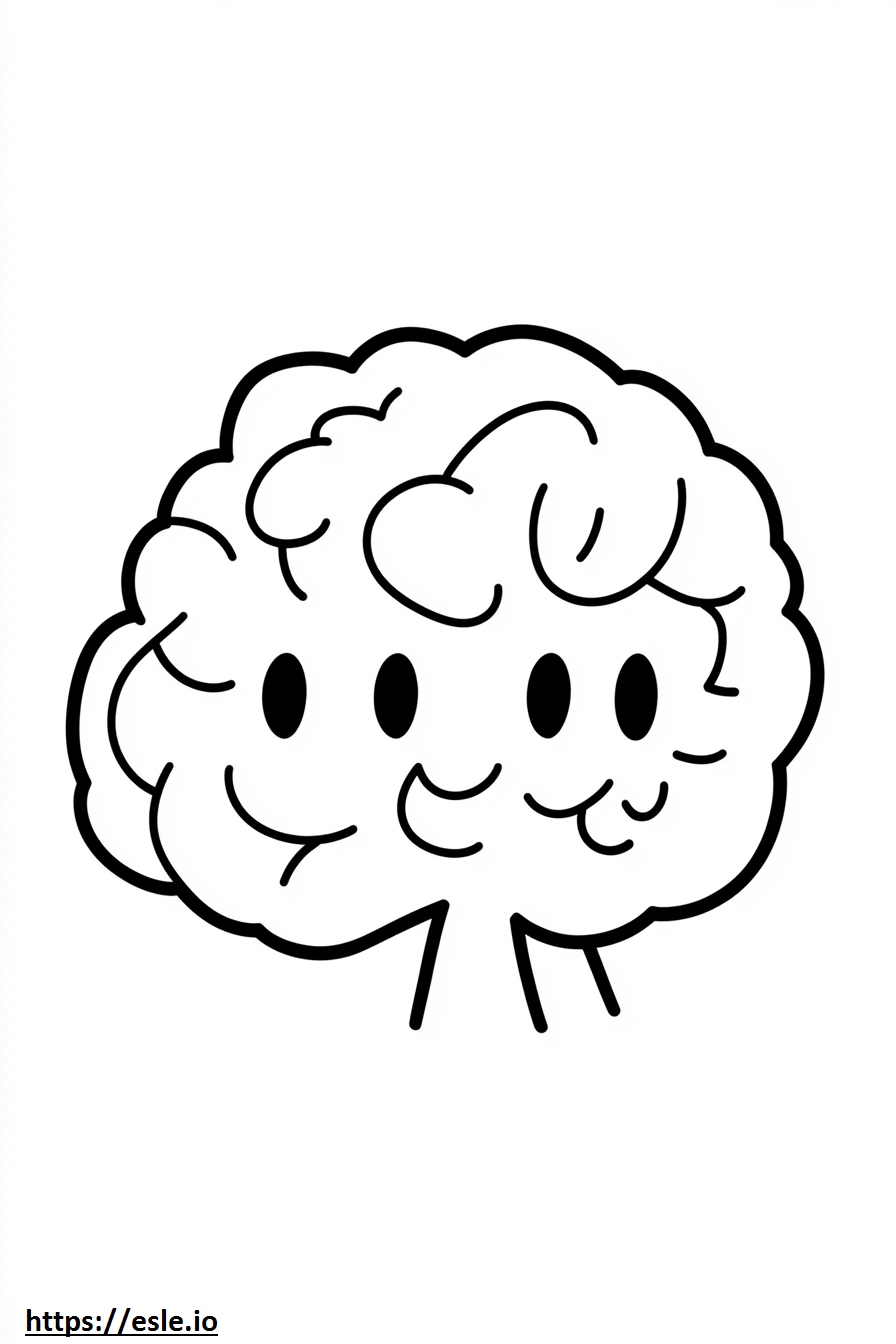 Cervello carino da colorare