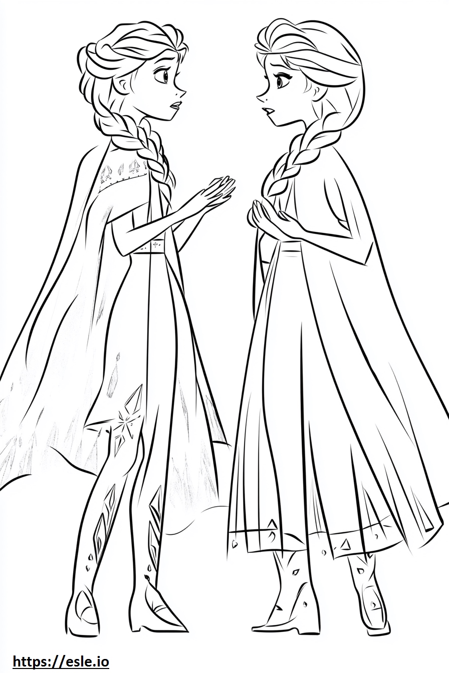 Anna elsa frozen for coloring