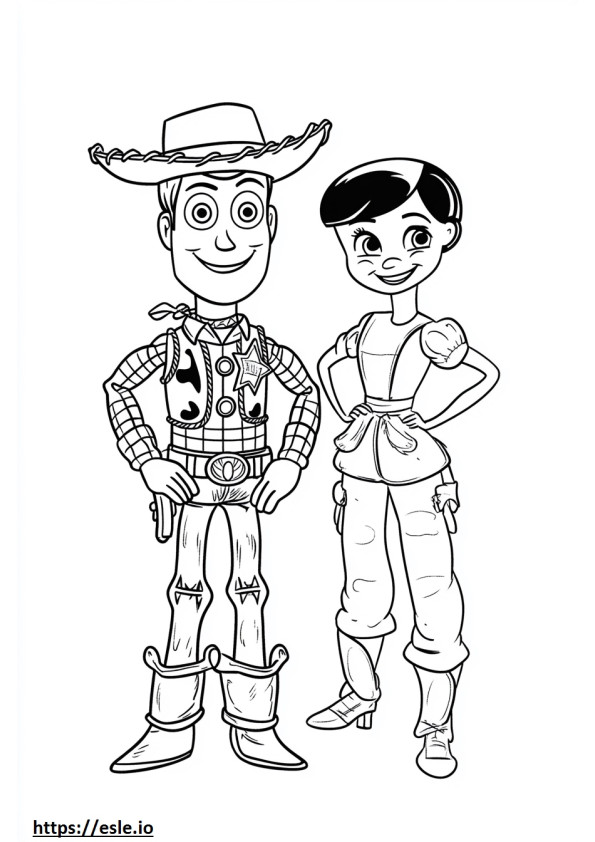 Woody en Jessie kleurplaat makkelijk