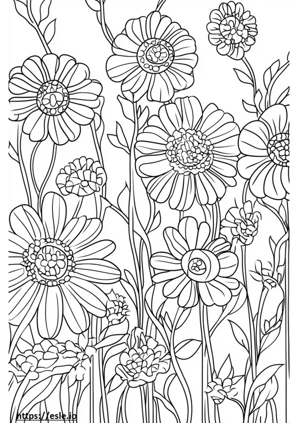 Bloemdessin kleurplaat makkelijk