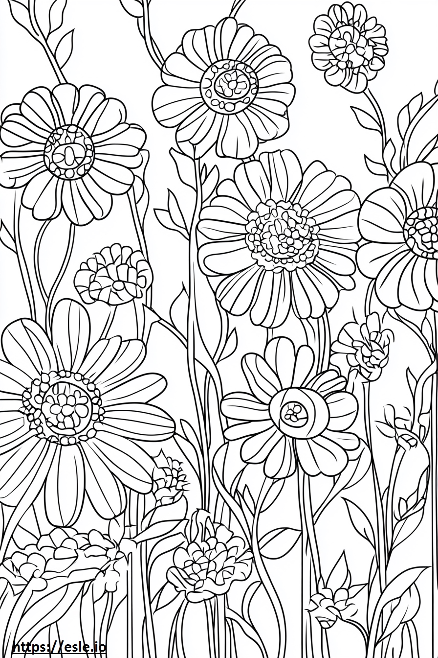 Floral design for coloring - Free printable coloring page