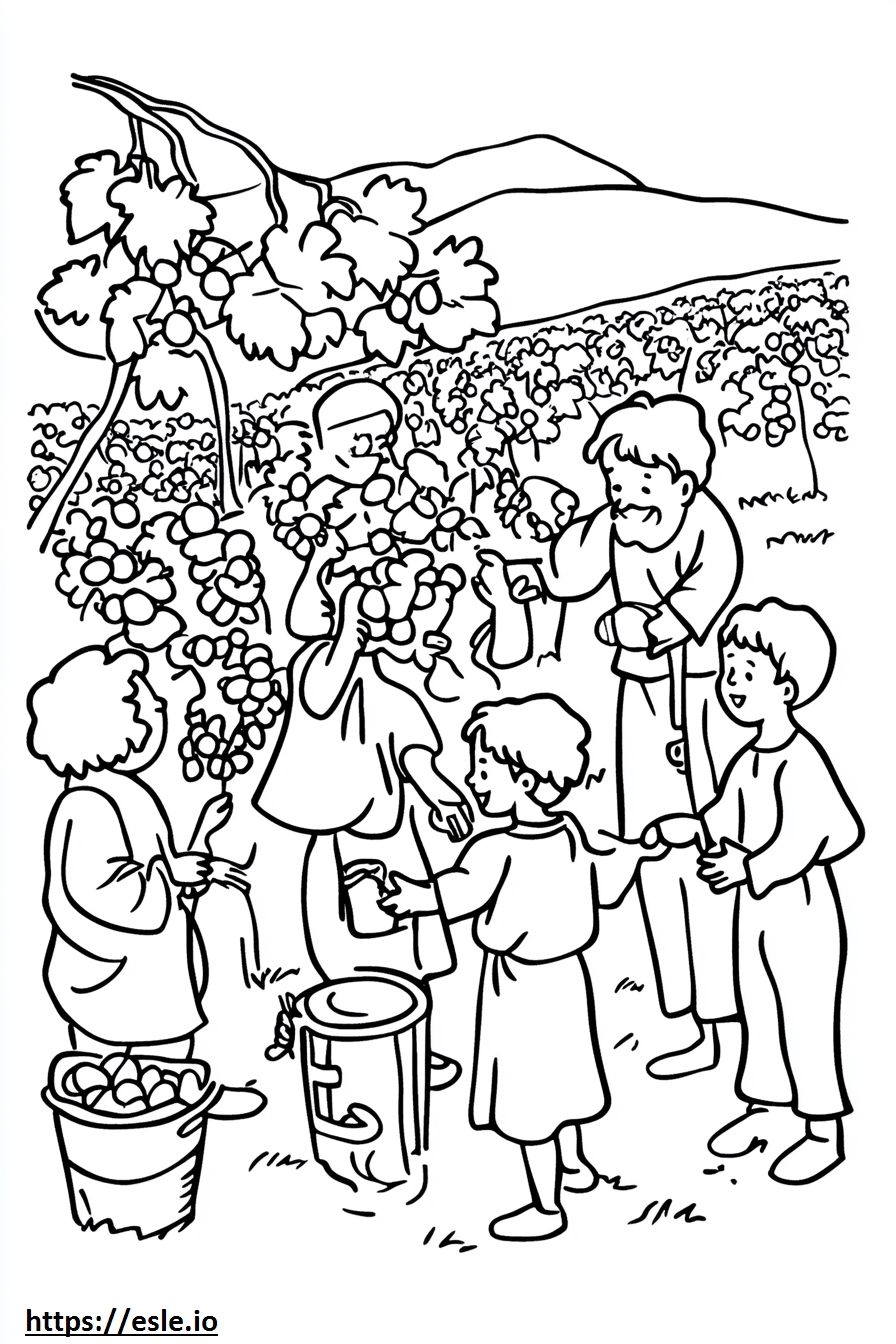 Parabola dei lavoratori della vigna disegno da colorare