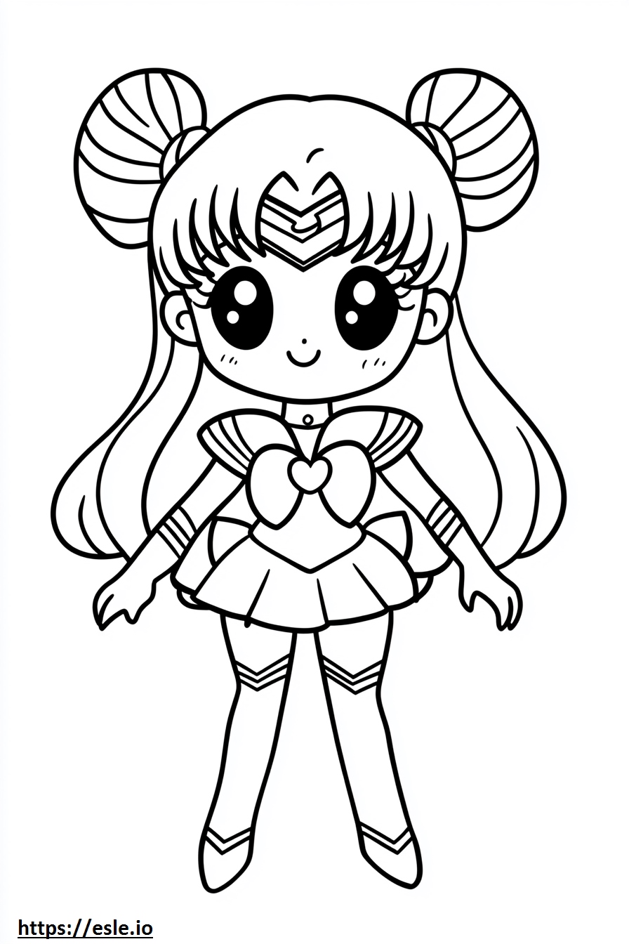 Chibi Cute Sailor Moon Coloring Page