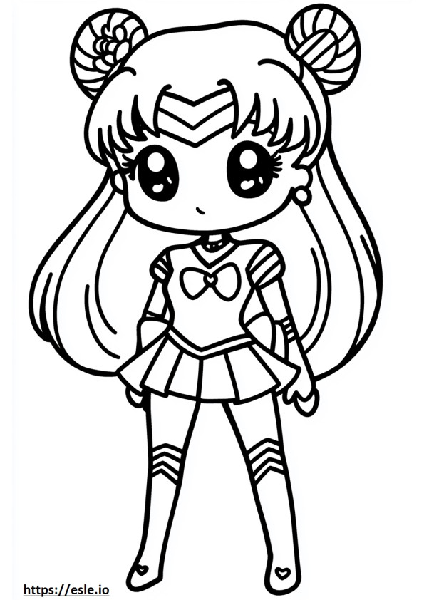 Chibi cute sailor moon coloring sheet
