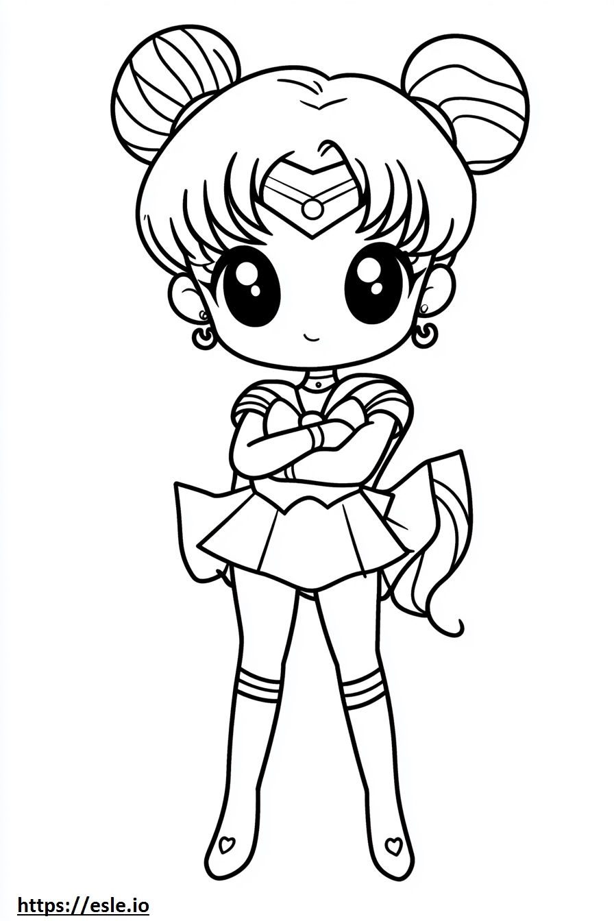 Chibi aranyos tengerész hold kifestő