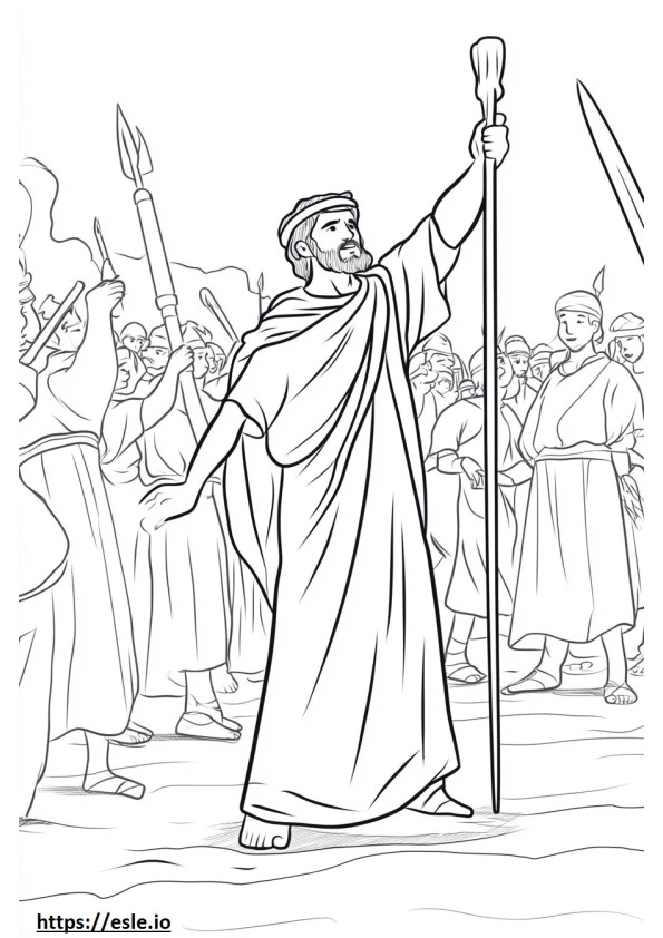 Josué et la bataille de Jéricho coloriage a imprimer