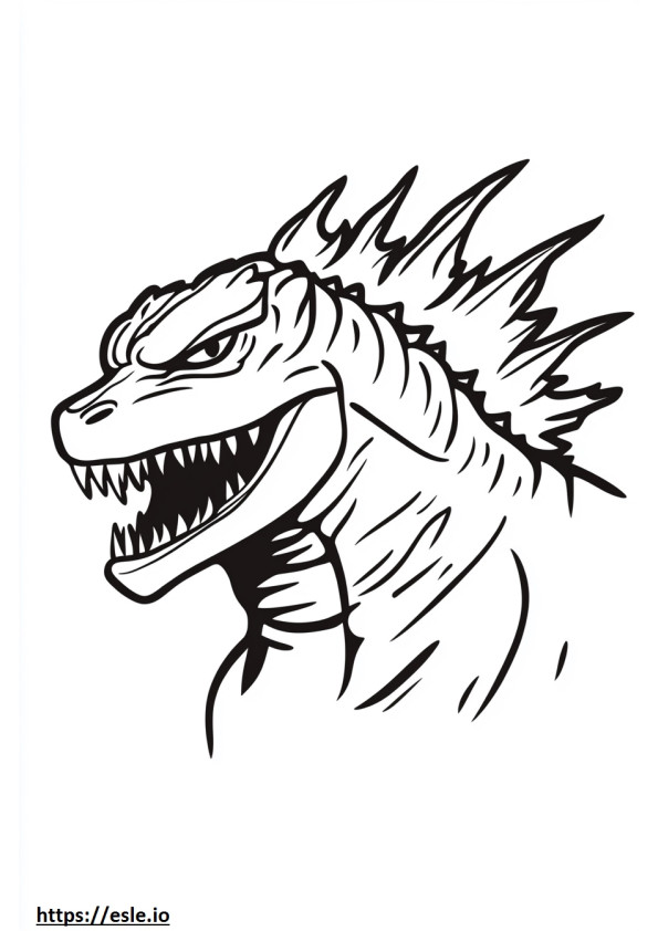 Godzilla head for coloring