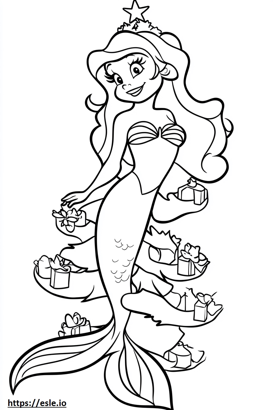 Little mermaid christmas free printable