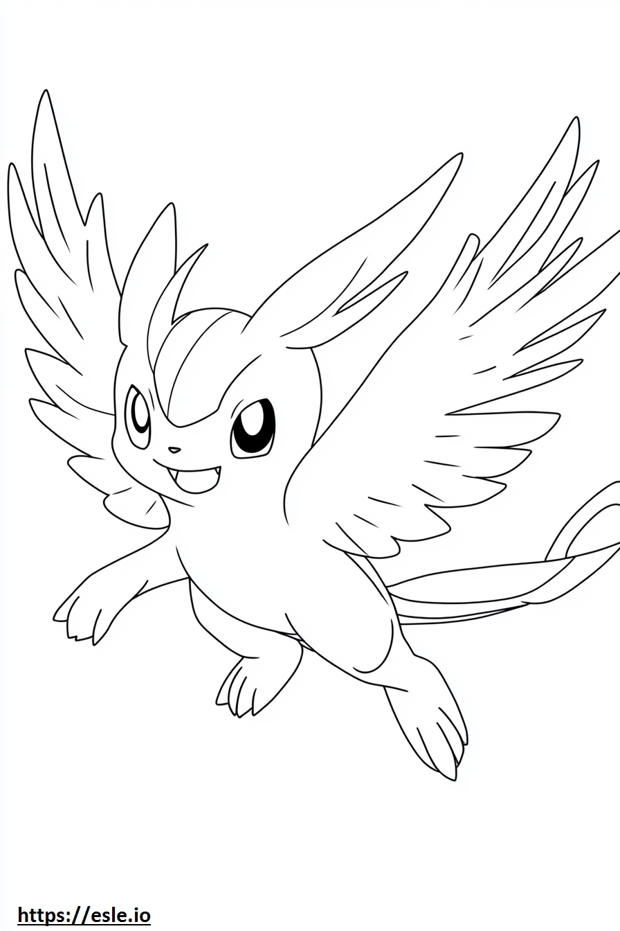 Flying type pokemon coloring page