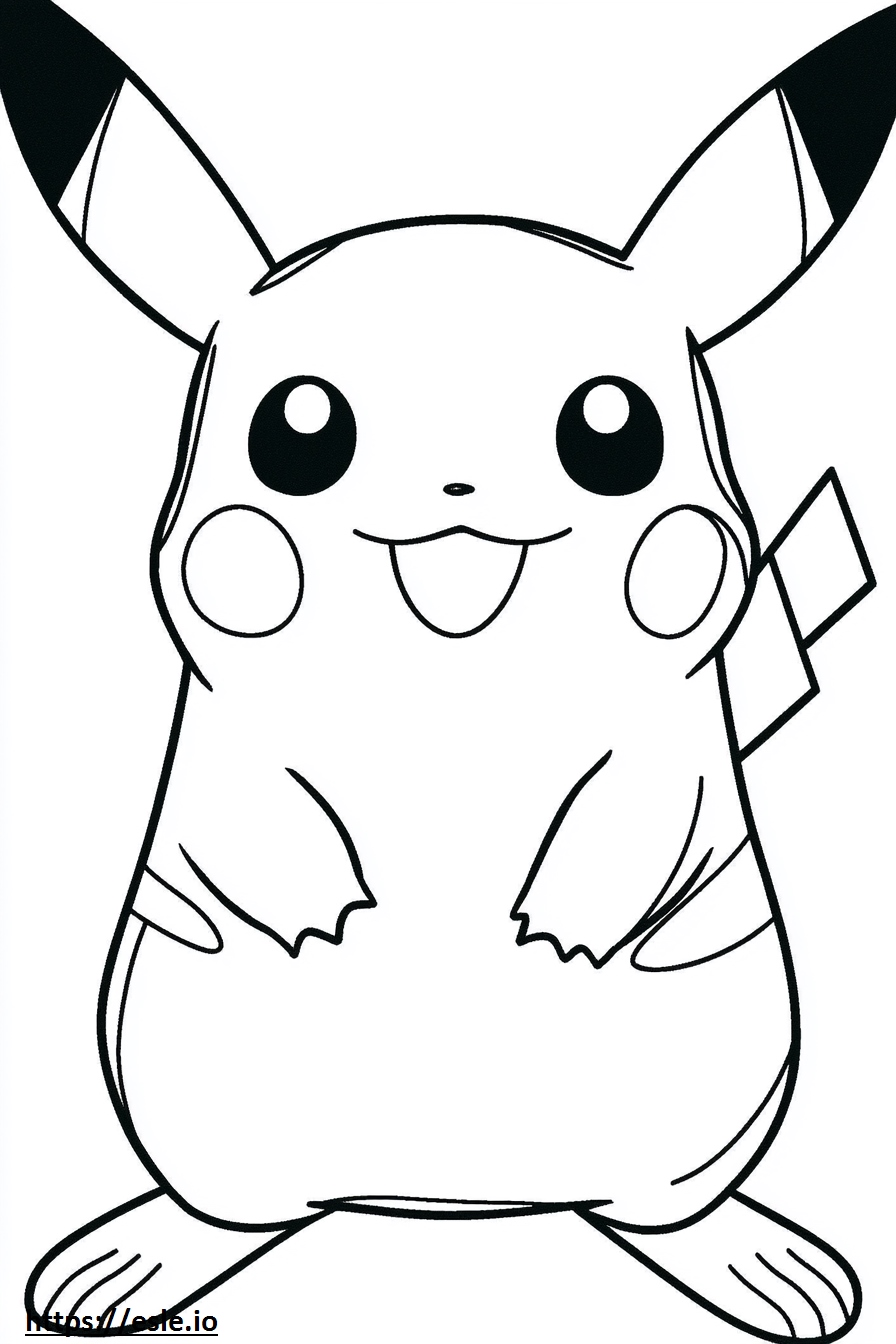 Pikachu black and white coloring sheet