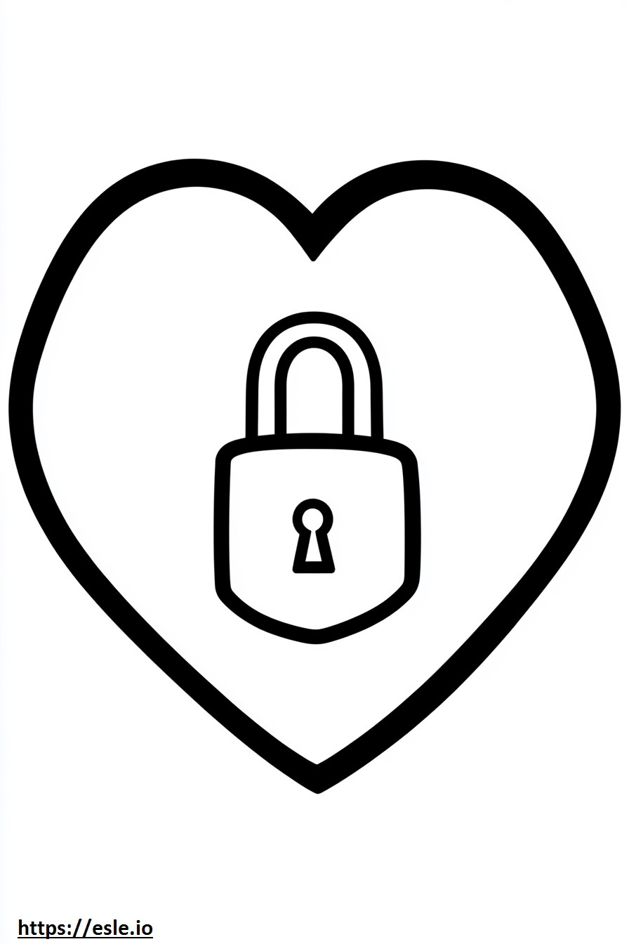 a-heart-with-a-lock-for-coloring