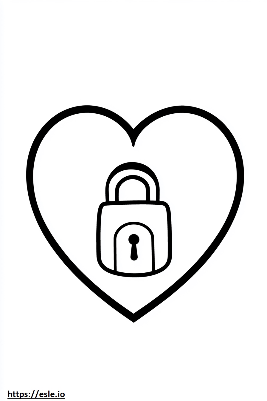 A heart with a lock free printable