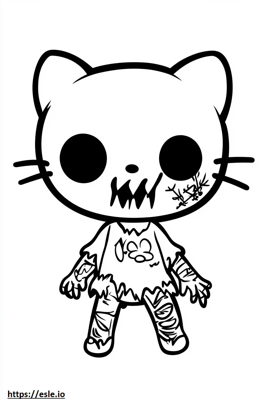 Coloriages Zombie Hello Kitty Bonjour Kitty Zombie Dessin Coloriage
