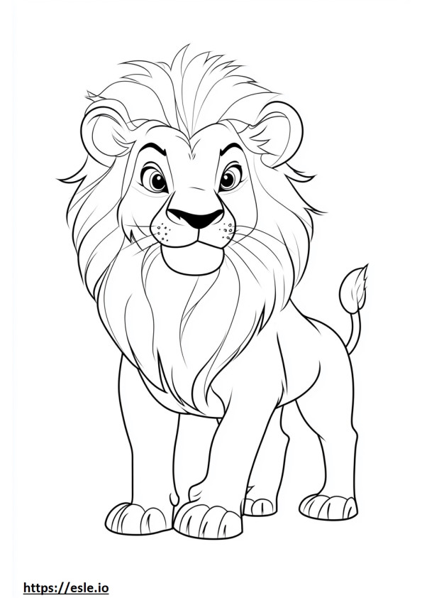 Cute lion for coloring