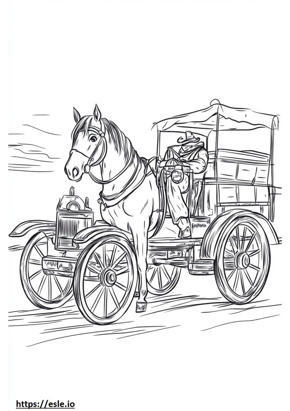 1800s fire engine horse drawn for coloring
