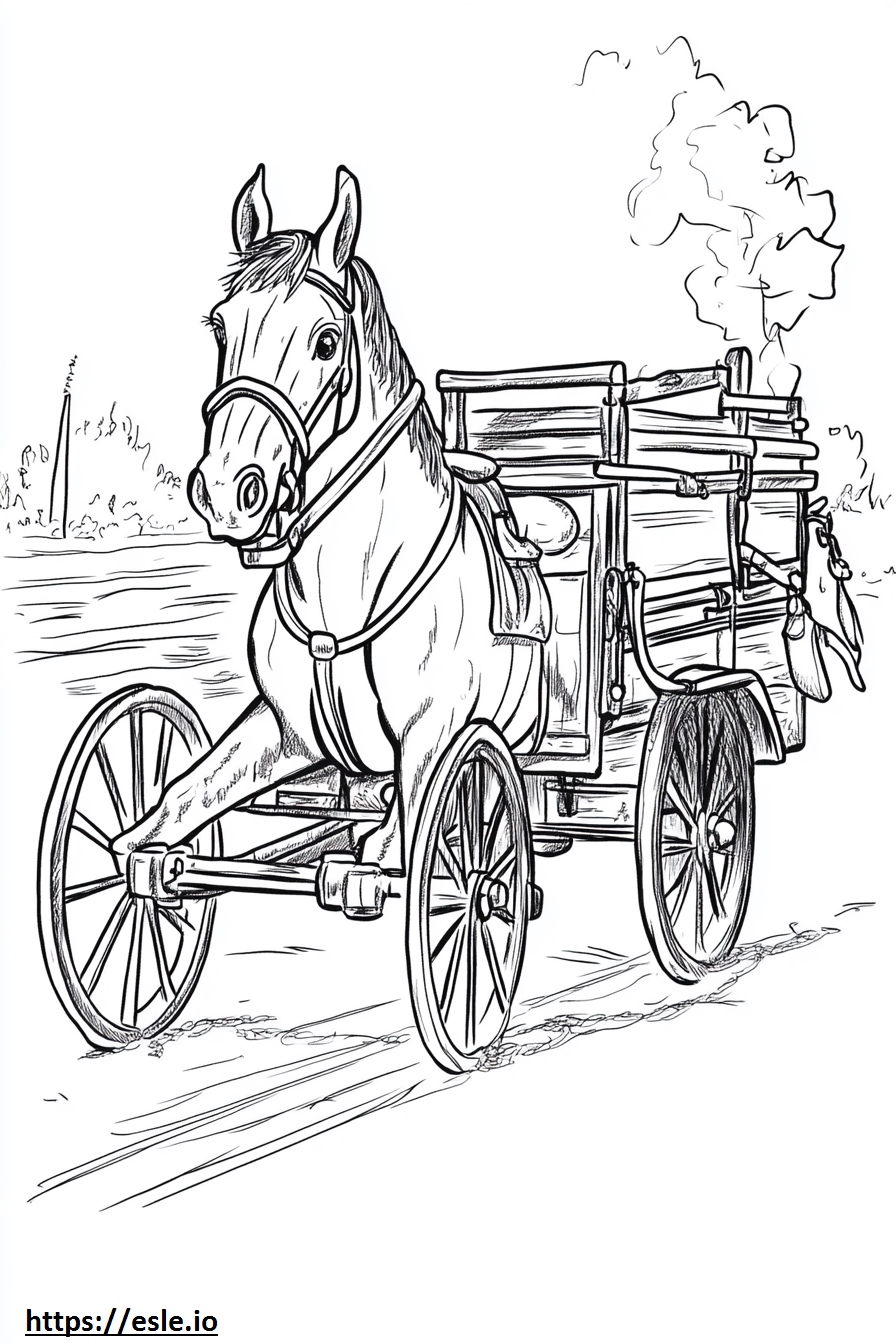 1800s fire engine horse drawn free printable