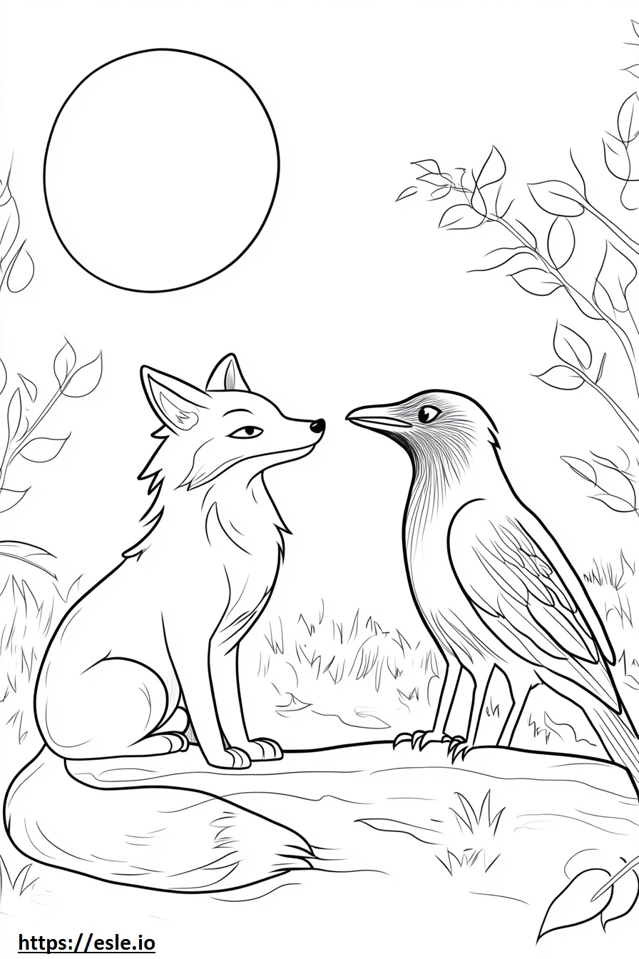 The Fox And The Crow For Coloring