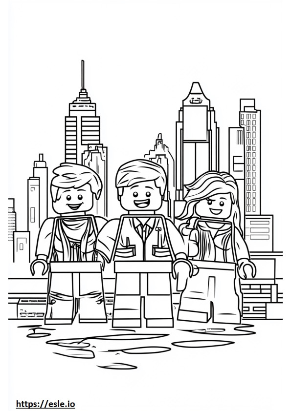 Kota Lego yang menyamar untuk mewarnai