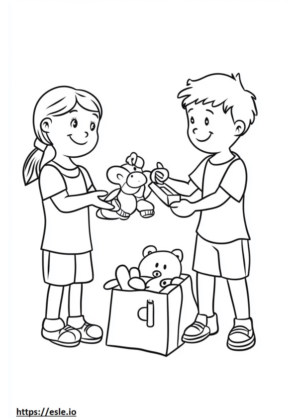 Partager des jouets coloriage a imprimer