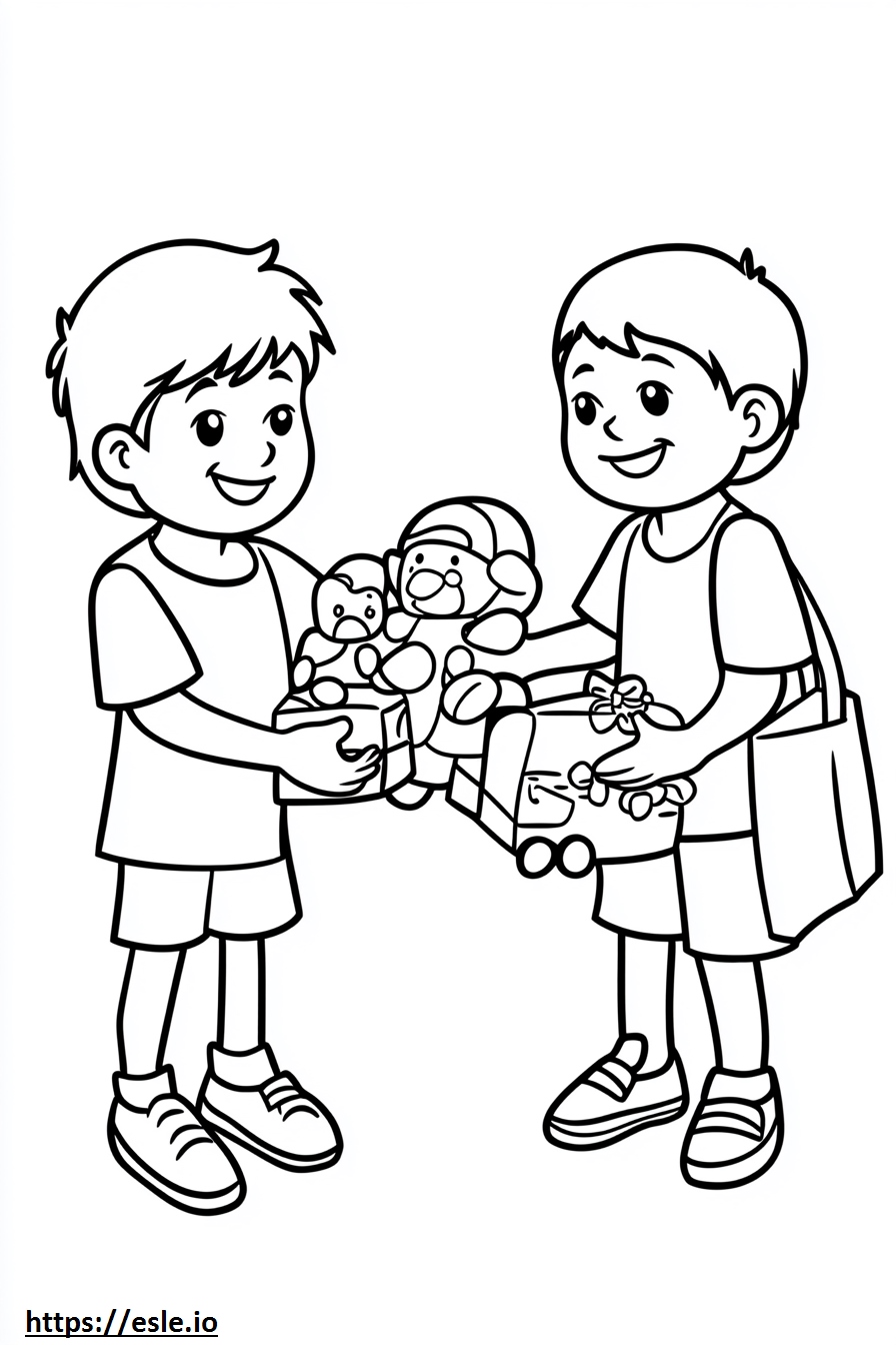 Kids Sharing Clipart Black And White