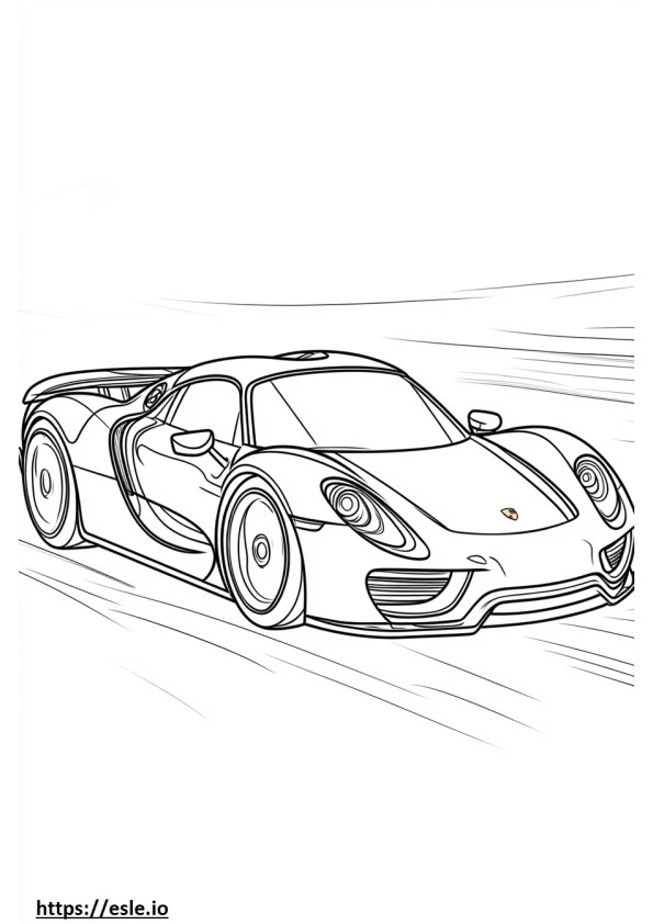 Porsche 918 spion kleurplaten printen