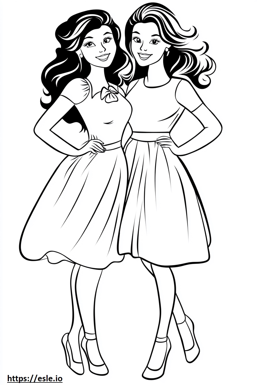 Pin up girls coloring page