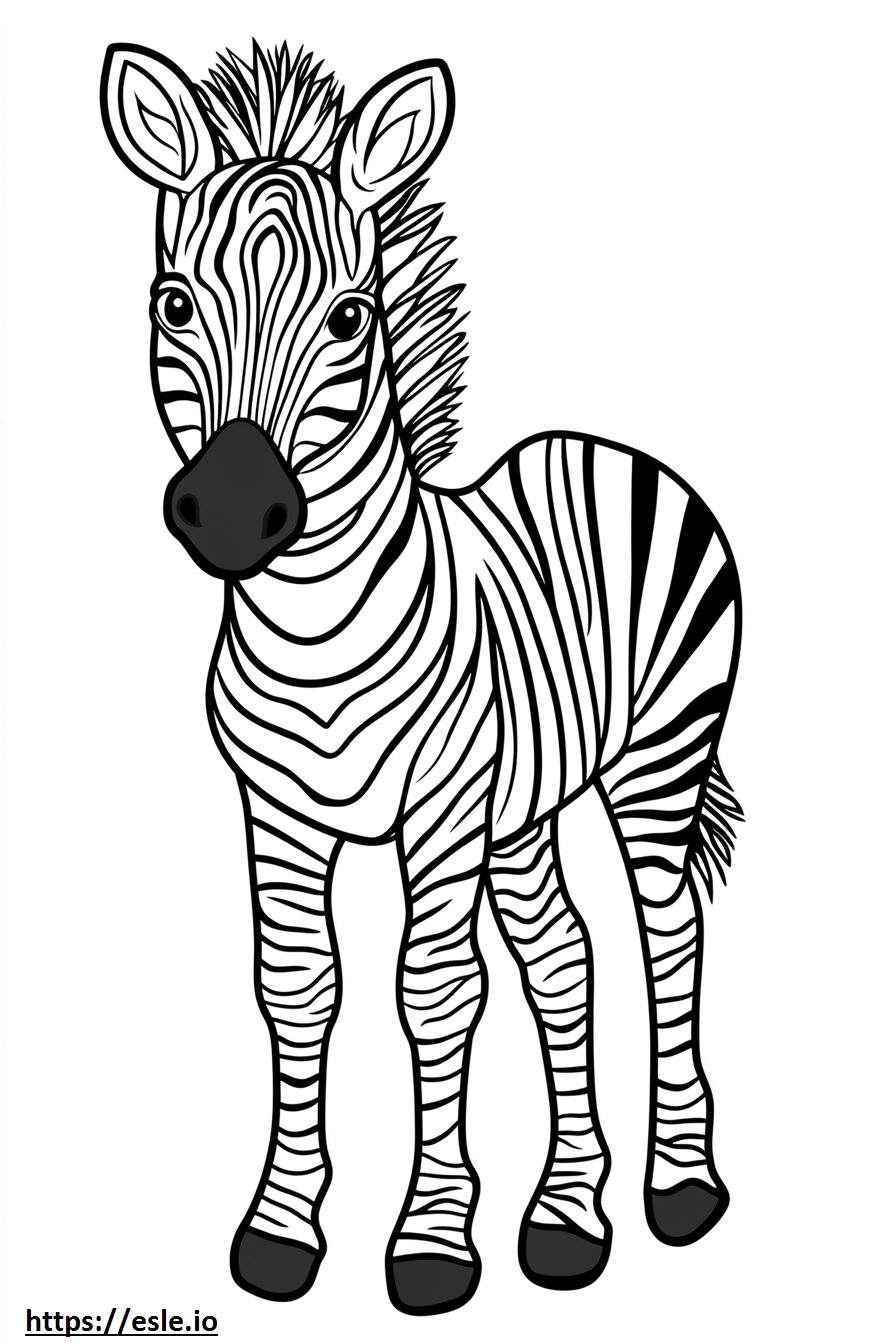 Zebra with no stripes coloring page