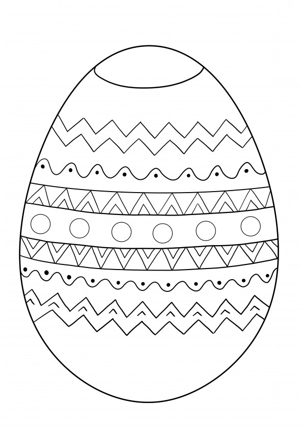 Uovo di Pasqua ornamentale da stampare e colorare gratuitamente