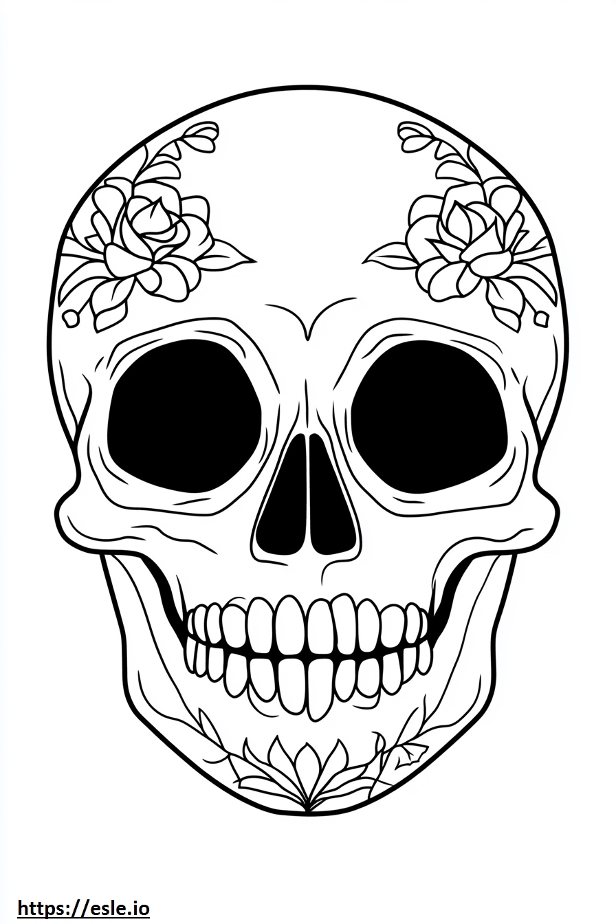 Skull tattoo coloring sheet