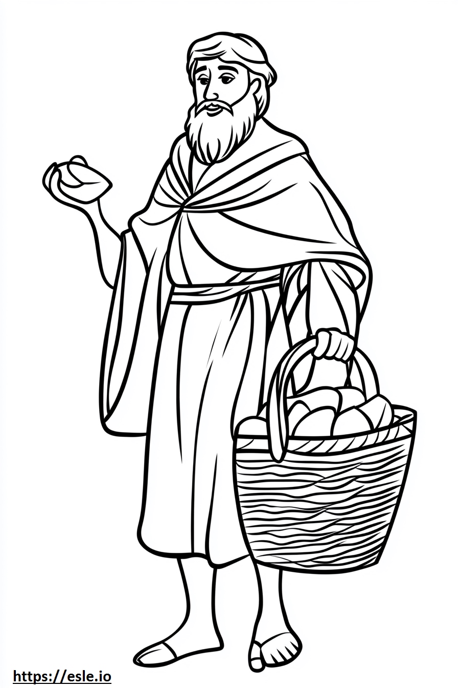 Moses in basket coloring sheet