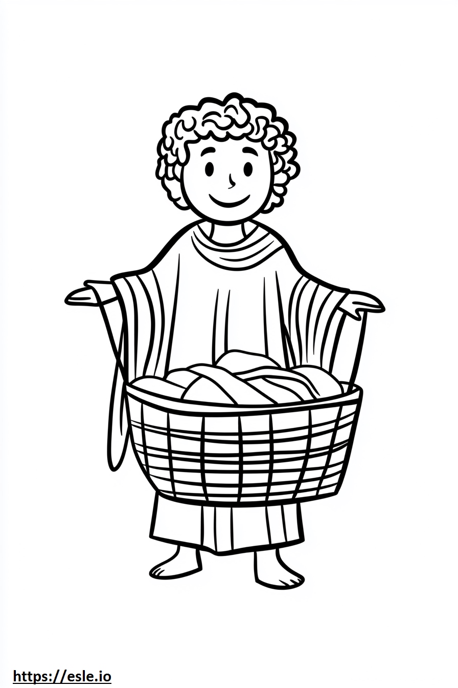 Moses in basket for coloring