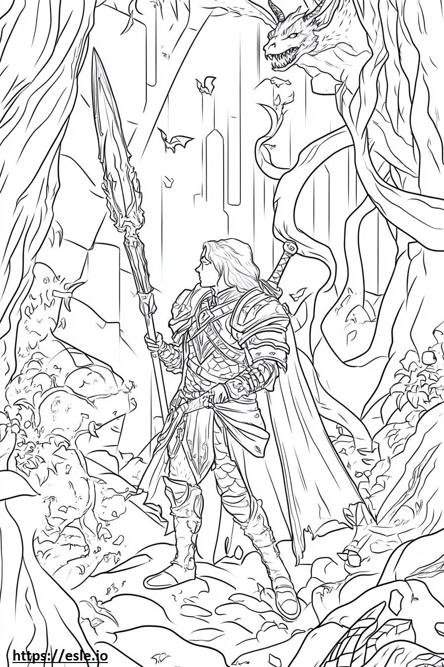 Easy dungeons and dragons for coloring