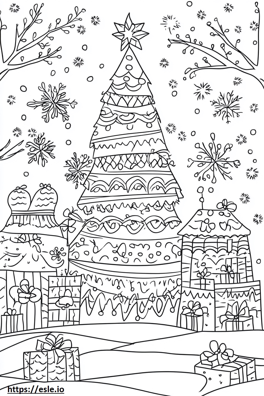 Color by number christmas coloring page