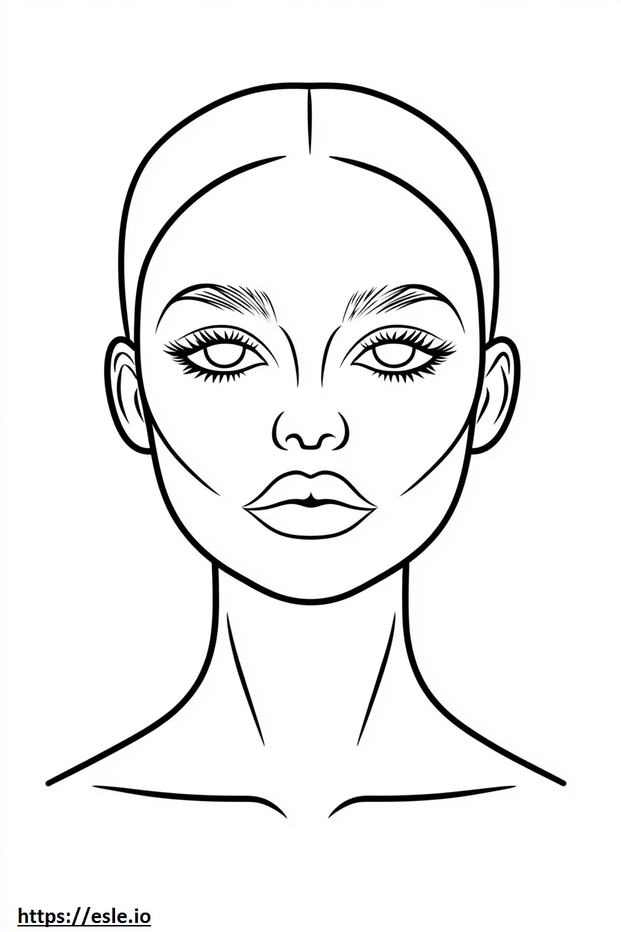 Girl blank makeup face coloring sheet