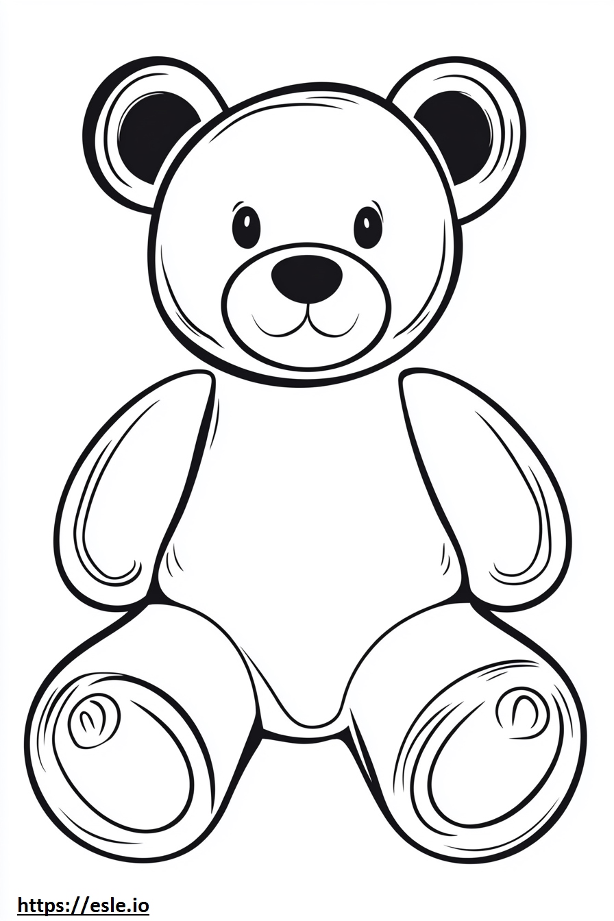 Oso de peluche en blanco para colorear