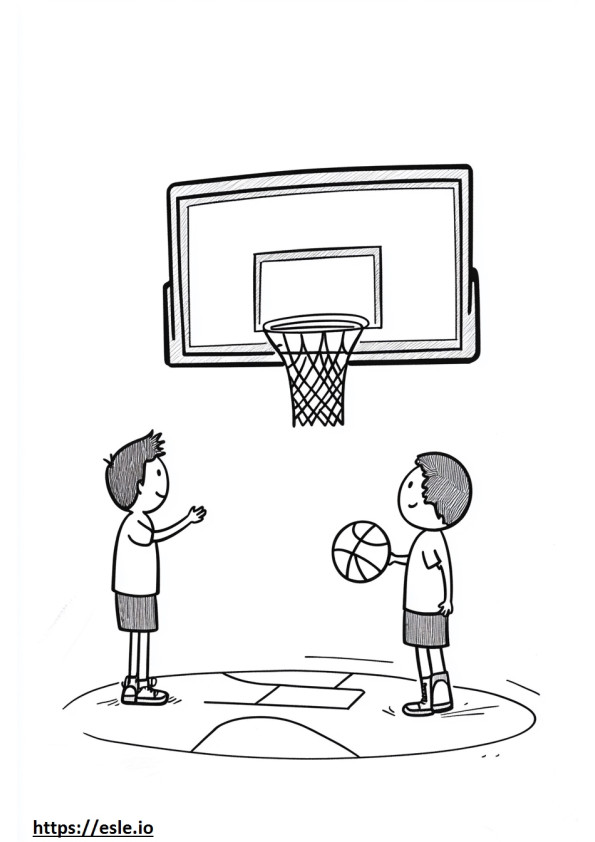 Kids basketball coloring sheet