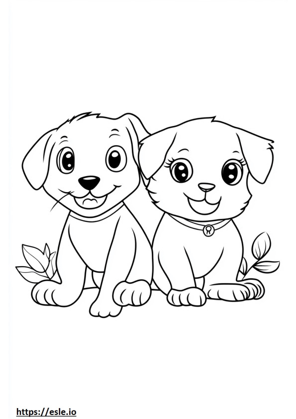 Puppy and kitten coloring sheet