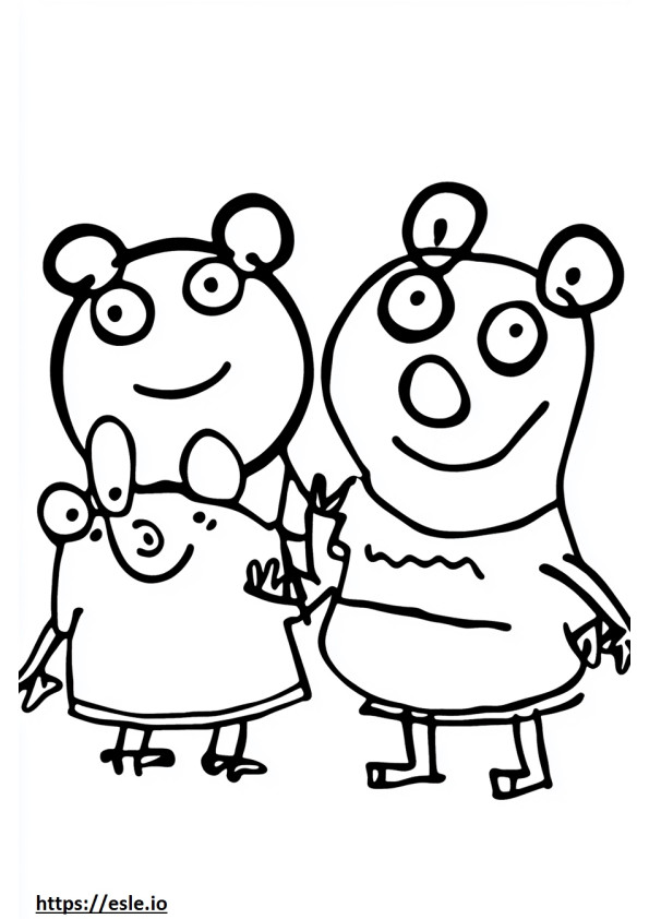 Peppa pig and george coloring sheet