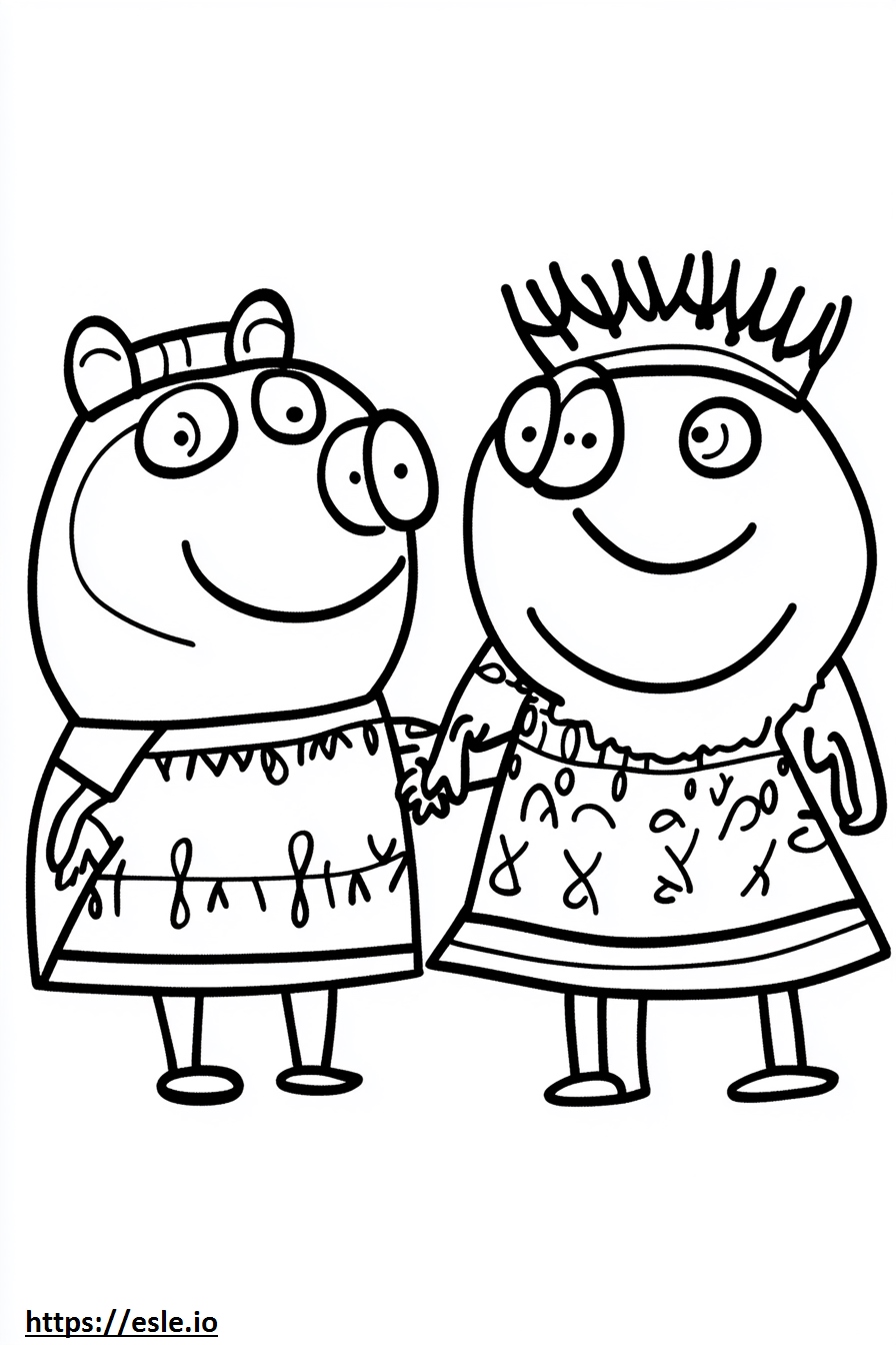 Peppa Wutz und George ausmalbild zum ausdrucken